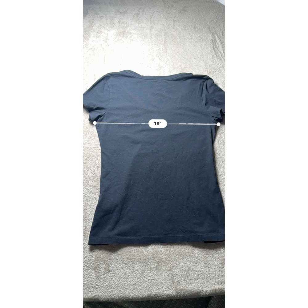 Banana Republic Black Scoop Neck Short Sleeve Cotton Tee M Basics Everyday - Picture 3 of 3